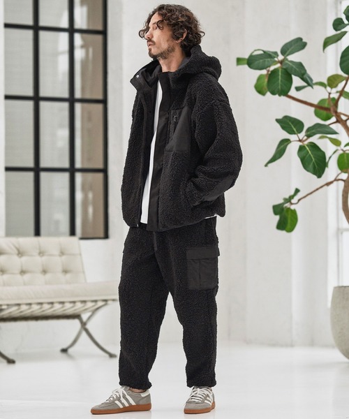 CAMBIO(カンビオ)の「mp13864-Poodle Like Boa Switch Cargo Pants ボアカーゴパンツ(カーゴパンツ・メンズ・ブラック/オリーブ/ベージュ・S/M/L)」の8枚目の写真