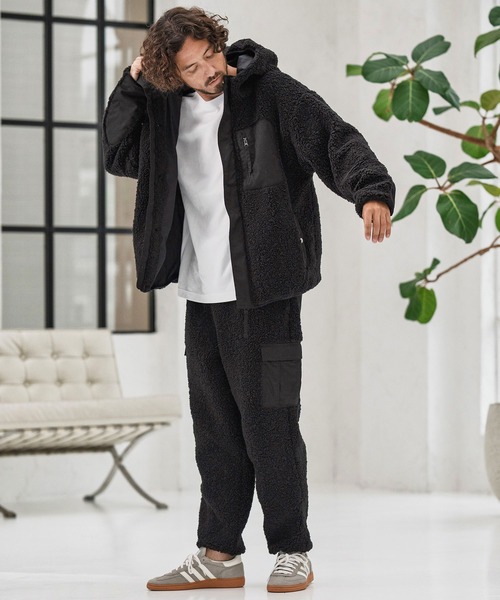 CAMBIO(カンビオ)の「mp13864-Poodle Like Boa Switch Cargo Pants ボアカーゴパンツ(カーゴパンツ・メンズ・ブラック/オリーブ/ベージュ・S/M/L)」の9枚目の写真