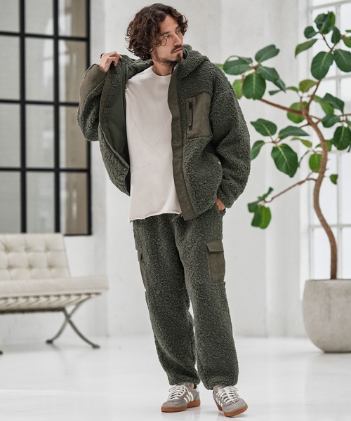 CAMBIO(カンビオ)の「mp13864-Poodle Like Boa Switch Cargo Pants ボアカーゴパンツ(カーゴパンツ・メンズ・ブラック/オリーブ/ベージュ・S/M/L)」の20枚目の写真