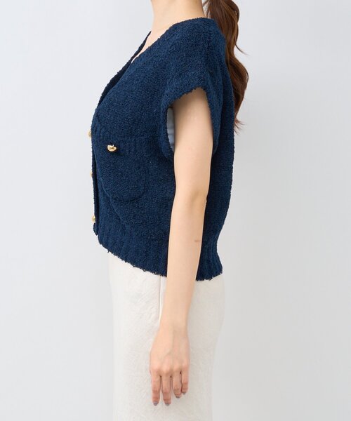 La boutique BonBon（ラブティックボンボン）の「【ON・OFF兼用】ペーパーニットベスト（ニット/セーター・レディース・ネイビー/アイボリー・FREE）」の21枚目の写真