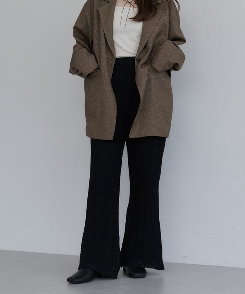 raffime（ラフィミー）の「【Raffime】レースフレアパンツ（その他パンツ・レディース・ブラック/オフホワイト・フリー）」の2枚目の写真
