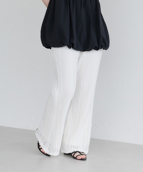 raffime（ラフィミー）の「【Raffime】レースフレアパンツ（その他パンツ・レディース・ブラック/オフホワイト・フリー）」の18枚目の写真