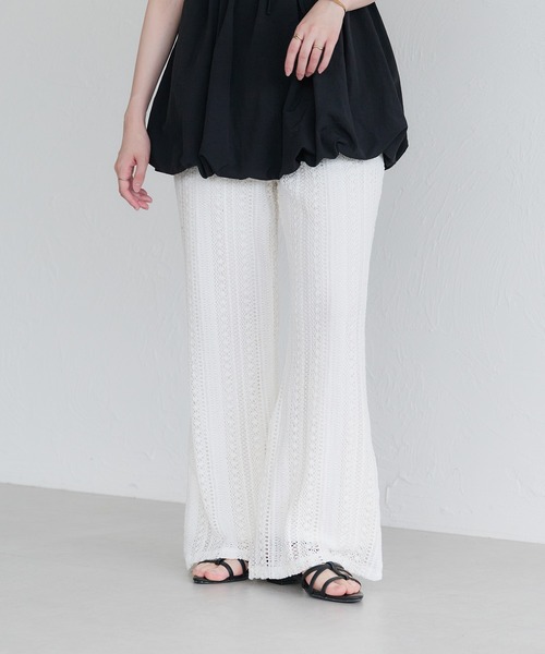 raffime（ラフィミー）の「【Raffime】レースフレアパンツ（その他パンツ・レディース・ブラック/オフホワイト・フリー）」の19枚目の写真
