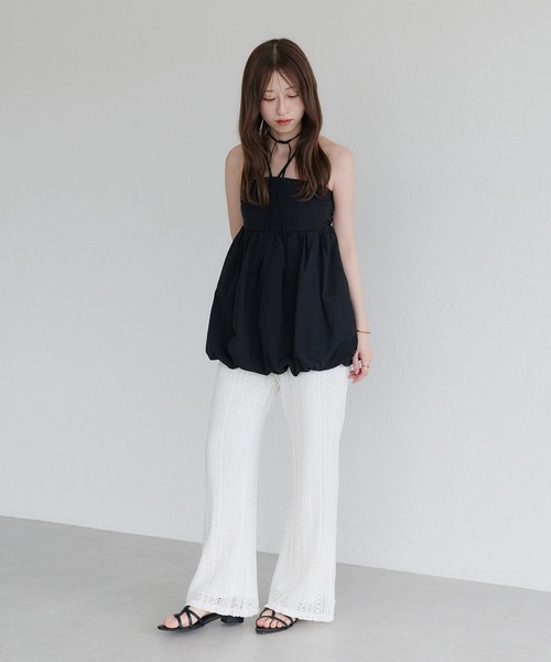 raffime（ラフィミー）の「【Raffime】レースフレアパンツ（その他パンツ・レディース・ブラック/オフホワイト・フリー）」の22枚目の写真