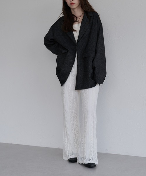 raffime（ラフィミー）の「【Raffime】レースフレアパンツ（その他パンツ・レディース・ブラック/オフホワイト・フリー）」の6枚目の写真