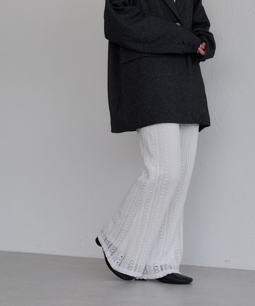 raffime（ラフィミー）の「【Raffime】レースフレアパンツ（その他パンツ・レディース・ブラック/オフホワイト・フリー）」の5枚目の写真