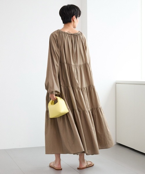 BARNYARDSTORM（バンヤードストーム）の「BARNYARDSTORM /　ティアードロングドレス【JAPAN FABLIC】 / ハンドウォッシャブル（ワンピース・レディース・ベージュ/ブラック・FREE）」の21枚目の写真