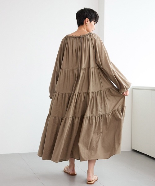 BARNYARDSTORM（バンヤードストーム）の「BARNYARDSTORM /　ティアードロングドレス【JAPAN FABLIC】 / ハンドウォッシャブル（ワンピース・レディース・ベージュ/ブラック・FREE）」の22枚目の写真