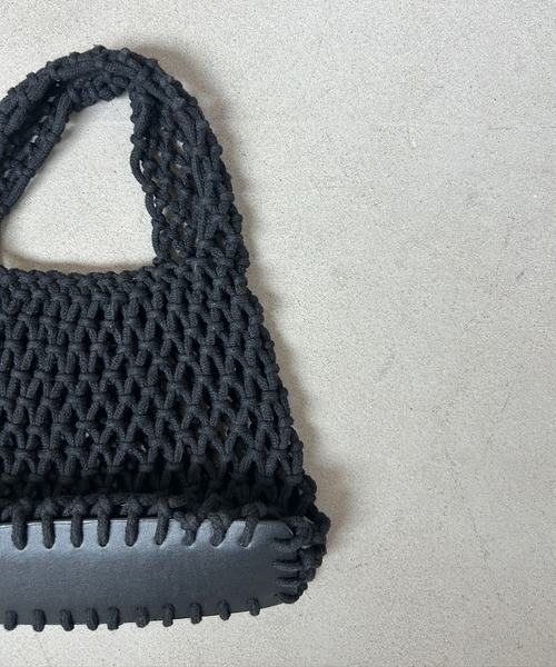 SANSeLF(サンセルフ)の「【SANSeLF】 メッシュニットバッグ ハンドバッグ スクエアフォルム saa25a023(ハンドバッグ・レディース・アイボリー/ブラック/ピンク/グリーン/オレンジ・FREE)」の11枚目の写真