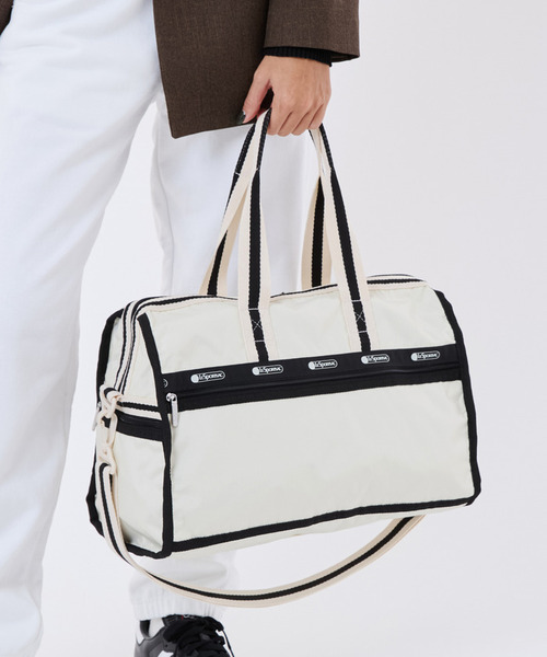 LeSportsac（レスポートサック）の「DELUXE MED WEEKENDER スペクテイターサンドバー/ブラック（ボストンバッグ・レディース・ホワイト・FREE）」の2枚目の写真