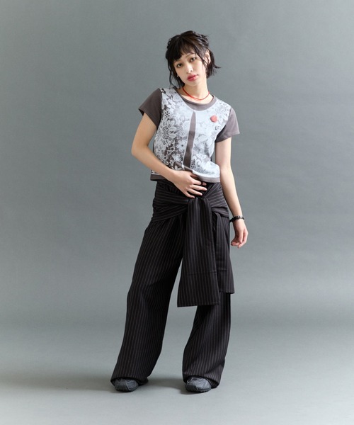 FTW(エフティダブリュー)の「LACE PRINT TOP(Tシャツ/カットソー・レディース・チャコールグレー/オフホワイト・MEDIUM/SMALL)」の20枚目の写真