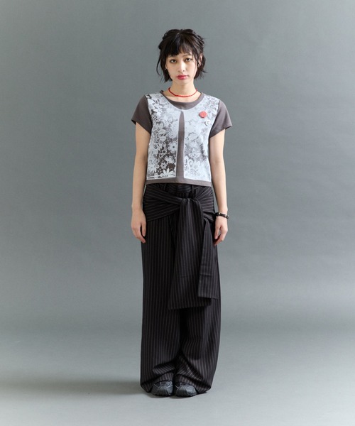 FTW(エフティダブリュー)の「LACE PRINT TOP(Tシャツ/カットソー・レディース・チャコールグレー/オフホワイト・MEDIUM/SMALL)」の21枚目の写真