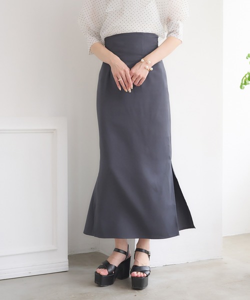 Ambre Neige(アンブルネージュ)の「back lace up mermaid sirt / バックレースアップマーメイドスカート(スカート・レディース・アイボリー/ブラック/チャコールグレー・SMALL/MEDIUM)」の5枚目の写真