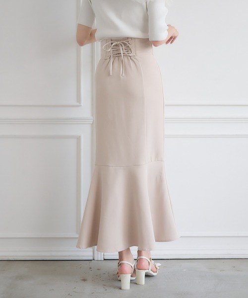 Ambre Neige(アンブルネージュ)の「back lace up mermaid sirt / バックレースアップマーメイドスカート(スカート・レディース・アイボリー/ブラック/チャコールグレー・SMALL/MEDIUM)」の20枚目の写真