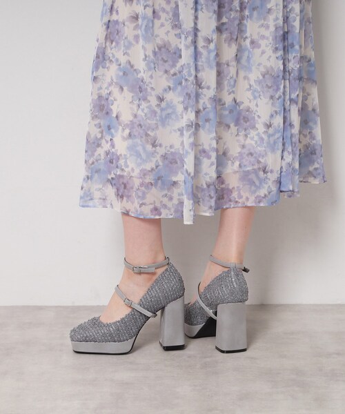 ESPERANZA（エスペランサ）の「スクエアトゥダブルストラップ厚底パンプス（パンプス・レディース・グレー系2/ホワイト系3/ブラック系2・22.5cm/23.0cm/23.5cm/24.0cm/22.0cm/24.5cm）」の7枚目の写真