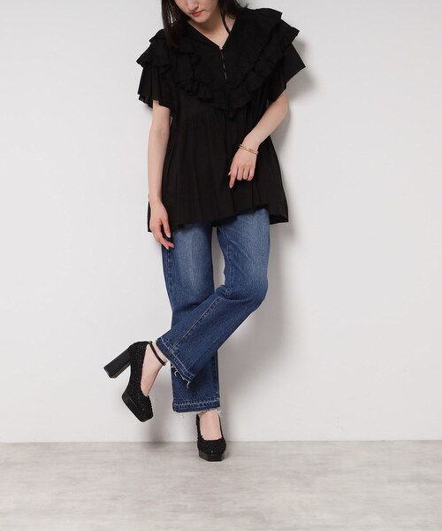 ESPERANZA（エスペランサ）の「スクエアトゥダブルストラップ厚底パンプス（パンプス・レディース・グレー系2/ホワイト系3/ブラック系2・22.5cm/23.0cm/23.5cm/24.0cm/22.0cm/24.5cm）」の11枚目の写真