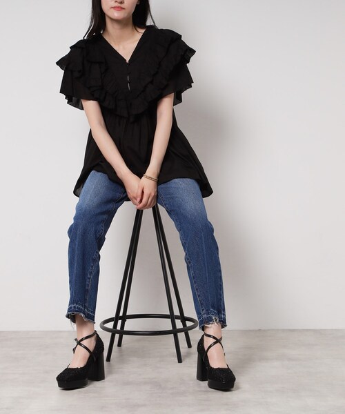 ESPERANZA（エスペランサ）の「スクエアトゥダブルストラップ厚底パンプス（パンプス・レディース・グレー系2/ホワイト系3/ブラック系2・22.5cm/23.0cm/23.5cm/24.0cm/22.0cm/24.5cm）」の13枚目の写真