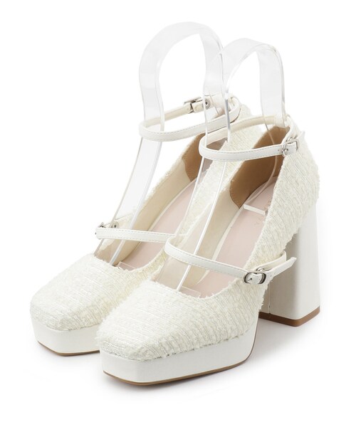 ESPERANZA（エスペランサ）の「スクエアトゥダブルストラップ厚底パンプス（パンプス・レディース・グレー系2/ホワイト系3/ブラック系2・22.5cm/23.0cm/23.5cm/24.0cm/22.0cm/24.5cm）」の14枚目の写真