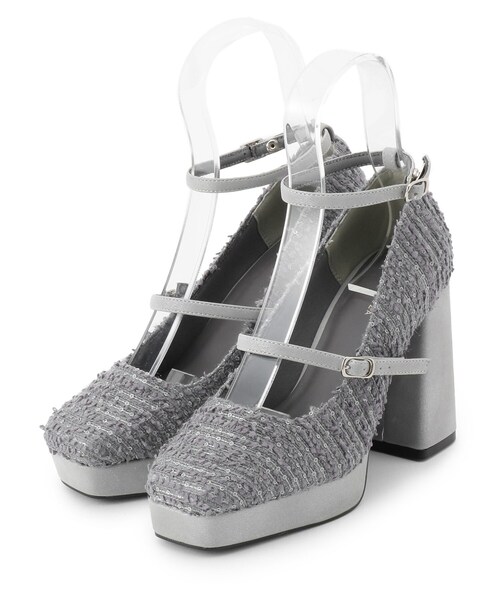 ESPERANZA（エスペランサ）の「スクエアトゥダブルストラップ厚底パンプス（パンプス・レディース・グレー系2/ホワイト系3/ブラック系2・22.5cm/23.0cm/23.5cm/24.0cm/22.0cm/24.5cm）」の15枚目の写真