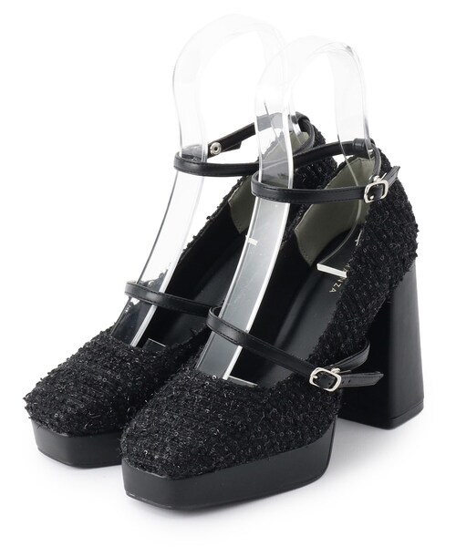 ESPERANZA（エスペランサ）の「スクエアトゥダブルストラップ厚底パンプス（パンプス・レディース・グレー系2/ホワイト系3/ブラック系2・22.5cm/23.0cm/23.5cm/24.0cm/22.0cm/24.5cm）」の16枚目の写真