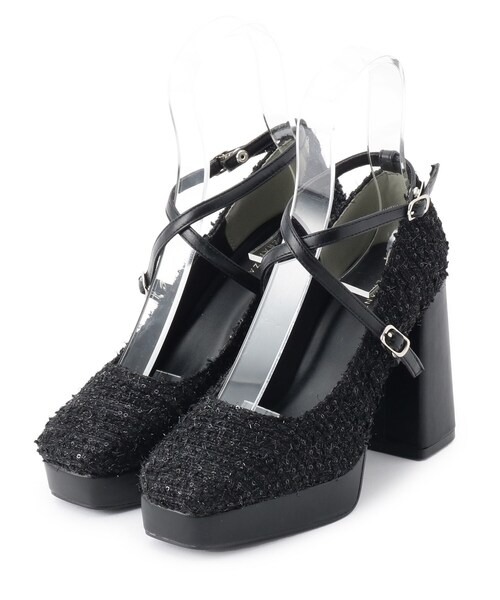 ESPERANZA（エスペランサ）の「スクエアトゥダブルストラップ厚底パンプス（パンプス・レディース・グレー系2/ホワイト系3/ブラック系2・22.5cm/23.0cm/23.5cm/24.0cm/22.0cm/24.5cm）」の21枚目の写真