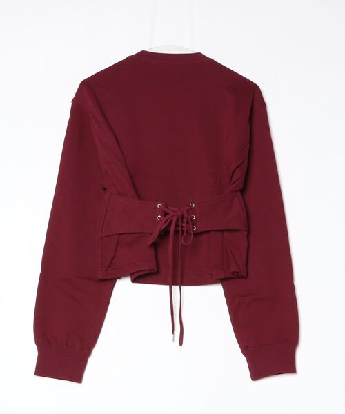 JOHN LAWRENCE SULLIVAN（ジョンローレンスサリバン）の「SWEAT CORSET PULLOVER（スウェット・レディース・ボルドー/カーキ/ブラック・ONE SIZE）」の5枚目の写真