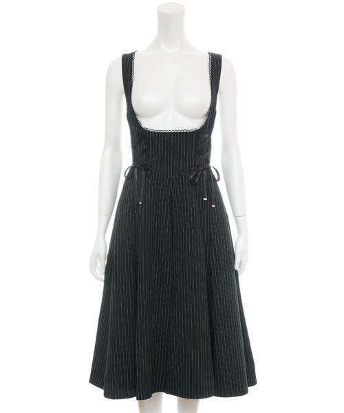 Secret Honey(シークレットハニー)の「レースアップミディジャンパードレス(スカート・レディース・グレー/ブラック・MEDIUM)」の9枚目の写真