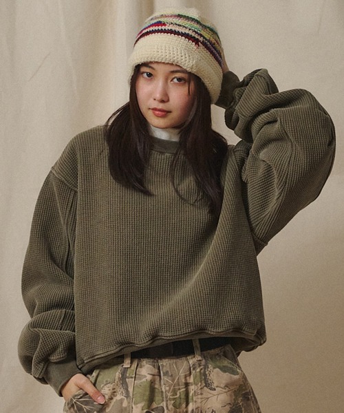 Universal Style Wear(ユニバーサルスタイルウェア)の「Universal Style Wear ピグメント "HUTON" スウェット(スウェット・メンズ・ブラウン/カーキ/オフホワイト/スミクロ・X-LARGE/LARGE/MEDIUM)」の4枚目の写真