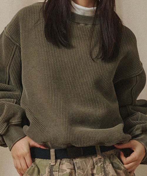 Universal Style Wear(ユニバーサルスタイルウェア)の「Universal Style Wear ピグメント "HUTON" スウェット(スウェット・メンズ・ブラウン/カーキ/オフホワイト/スミクロ・X-LARGE/LARGE/MEDIUM)」の11枚目の写真
