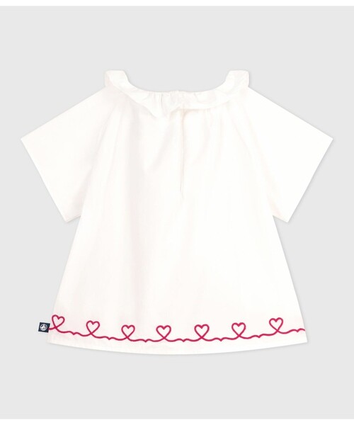 PETIT BATEAU（プチバトー）の「半袖ブラウス（シャツ/ブラウス・キッズ・ホワイト・12MONTH/36MONTH）」の2枚目の写真