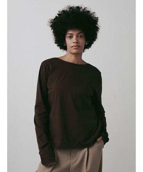 HER.(ハー)の「ニュアンスロングTシャツ(Tシャツ/カットソー・レディース・ブラウン/ホワイト・フリー)」の1枚目の写真