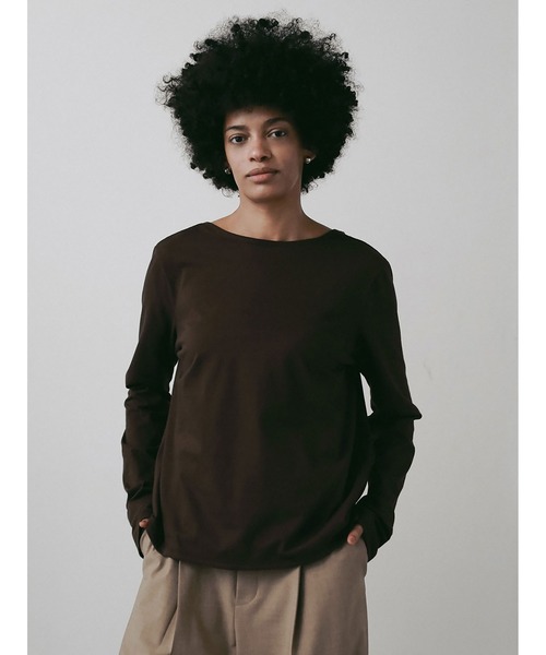 HER.(ハー)の「ニュアンスロングTシャツ(Tシャツ/カットソー・レディース・ブラウン/ホワイト・フリー)」の3枚目の写真