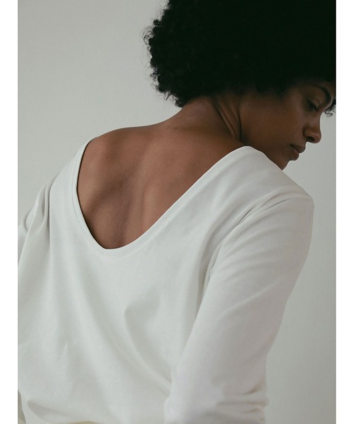 HER.(ハー)の「ニュアンスロングTシャツ(Tシャツ/カットソー・レディース・ブラウン/ホワイト・フリー)」の10枚目の写真