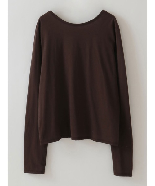 HER.(ハー)の「ニュアンスロングTシャツ(Tシャツ/カットソー・レディース・ブラウン/ホワイト・フリー)」の14枚目の写真