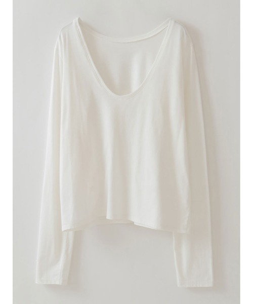 HER.(ハー)の「ニュアンスロングTシャツ(Tシャツ/カットソー・レディース・ブラウン/ホワイト・フリー)」の19枚目の写真