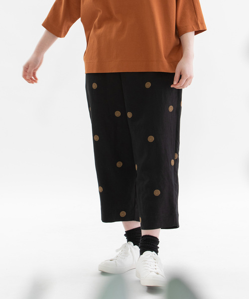 nop de nod(ノップドゥノッド)の「Pommeリネンレーヨンpolka刺繍パンツ(その他パンツ・レディース・ネイビー/ダークグレー/ブラック・M)」の2枚目の写真