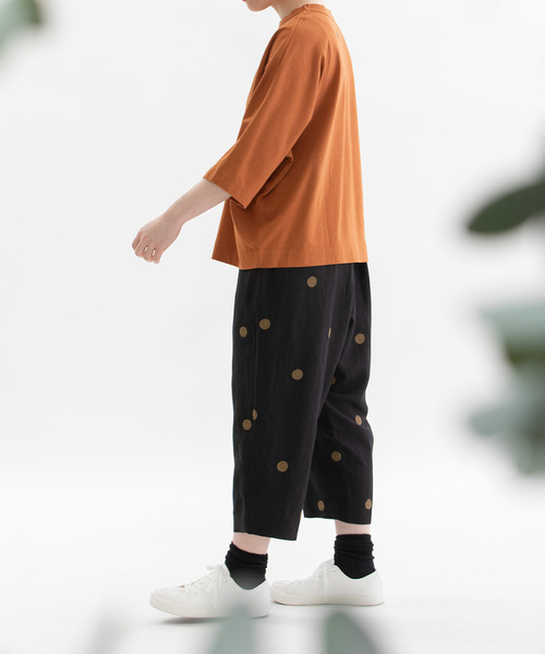 nop de nod(ノップドゥノッド)の「Pommeリネンレーヨンpolka刺繍パンツ(その他パンツ・レディース・ネイビー/ダークグレー/ブラック・M)」の12枚目の写真