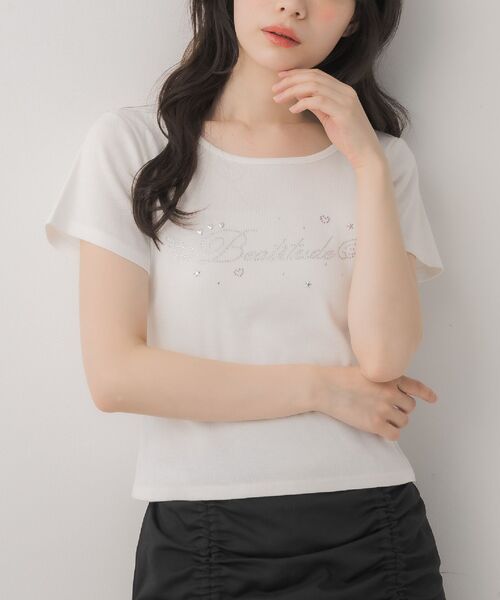 ビジューモチーフTEE（Tシャツ/カットソー）｜ems excite