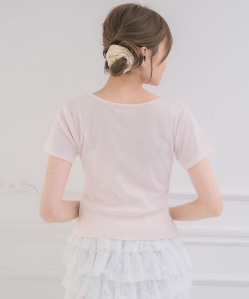 ems excite(エムズエキサイト)の「ビジューモチーフTEE(Tシャツ/カットソー・レディース・オフホワイト/ブラック/ピンク・FREE)」の10枚目の写真