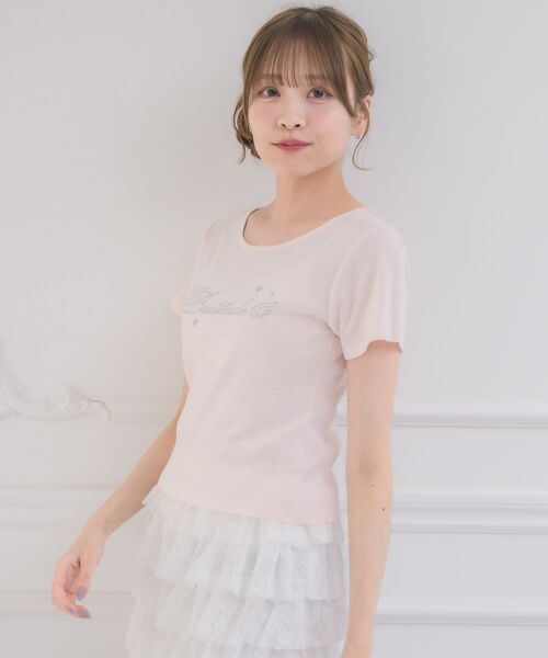 ems excite(エムズエキサイト)の「ビジューモチーフTEE(Tシャツ/カットソー・レディース・オフホワイト/ブラック/ピンク・FREE)」の11枚目の写真