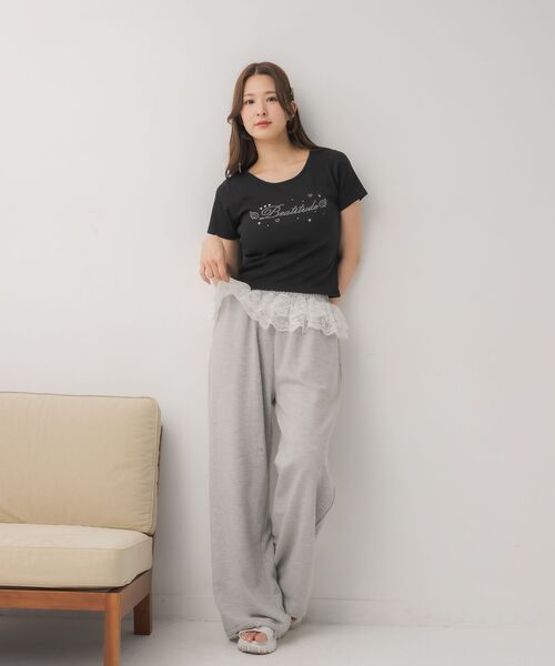 新品 ハートビジューカットソー セール】ビジューモチーフTEE（Tシャツ/カットソー）｜ems