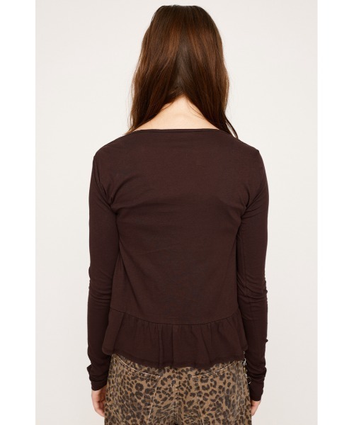 SLY（スライ）の「SQUARE NECK RIBBON TOPS スクエアネック リボン トップス 秋服 長袖 春服（シャツ/ブラウス・レディース・ブラウン/アイボリー/ブラック・FREE）」の15枚目の写真