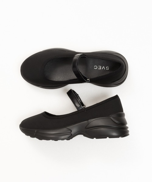 SVEC（シュベック）の「メリージェーン 厚底 スニーカー / SVEC（スニーカー・レディース・ブラック・36/37/38/39/40/35）」の4枚目の写真