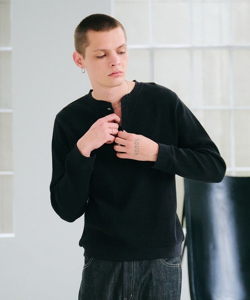 thermal henryneck longsleeve T‐shirt/サーマルヘンリーネックロング