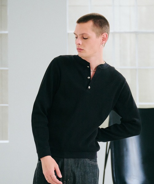 thermal henryneck longsleeve T‐shirt/サーマルヘンリーネックロング