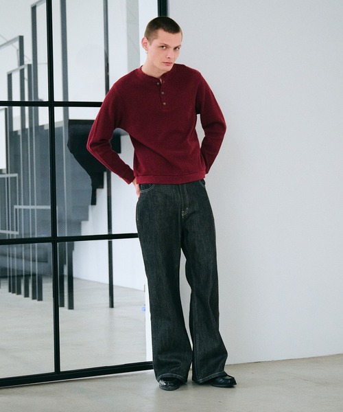 Regen Glanz(レーゲングランツ)の「thermal henryneck longsleeve T‐shirt/サーマルヘンリーネックロングスリーブTシャツ(Tシャツ/カットソー・メンズ・グレー/レッド/ブラック/ダークブラウン/ブラック系その他/杢グレー/パープル/ブラウン系その他・SMALL/MEDIUM/LARGE)」の16枚目の写真