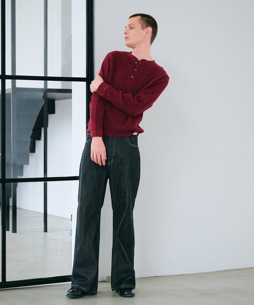 Regen Glanz(レーゲングランツ)の「thermal henryneck longsleeve T‐shirt/サーマルヘンリーネックロングスリーブTシャツ(Tシャツ/カットソー・メンズ・グレー/レッド/ブラック/ダークブラウン/ブラック系その他/杢グレー/パープル/ブラウン系その他・SMALL/MEDIUM/LARGE)」の17枚目の写真