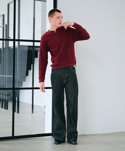 Regen Glanz(レーゲングランツ)の「thermal henryneck longsleeve T‐shirt/サーマルヘンリーネックロングスリーブTシャツ(Tシャツ/カットソー・メンズ・グレー/レッド/ブラック/ダークブラウン/ブラック系その他/杢グレー/パープル/ブラウン系その他・SMALL/MEDIUM/LARGE)」の18枚目の写真