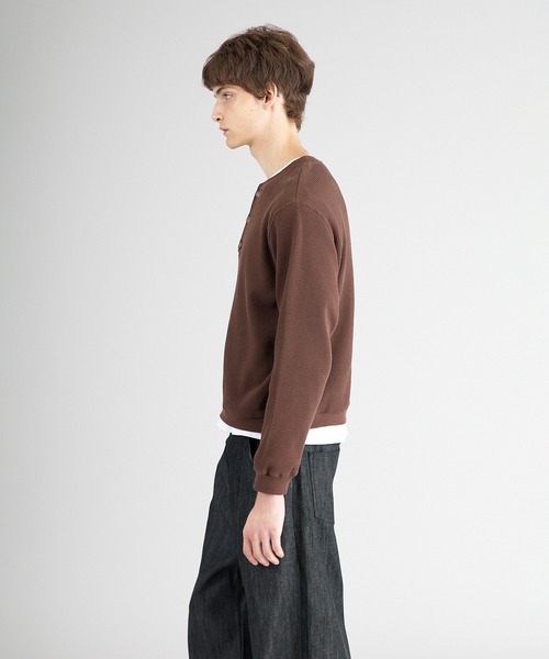thermal henryneck longsleeve T‐shirt/サーマルヘンリーネックロング