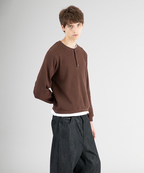 Regen Glanz（レーゲングランツ）の「thermal henryneck longsleeve T‐shirt/サーマルヘンリーネックロングスリーブTシャツ（Tシャツ/カットソー・メンズ・グレー/レッド/ブラック/ダークブラウン/ブラック系その他/杢グレー/パープル・SMALL/MEDIUM/LARGE）」の21枚目の写真